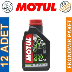 Motul 5100 15W50 4T 1 Lt 4 Zamanlı Motosiklet Yağı (12 Adet)