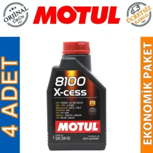 Motul 8100 X-Cess 5W40 1 Lt Tam Sentetik Motor Yağı (4 Adet)