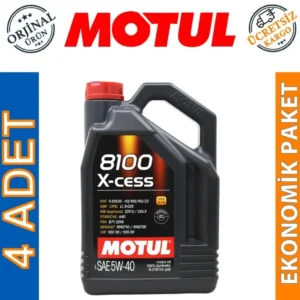 Motul 8100 X-Cess 5W40 4 Lt Tam Sentetik Motor Yağı (4 Adet)