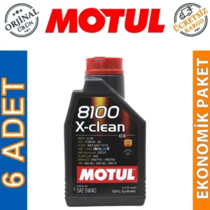 Motul 8100 X-Clean 5W40 1 Lt Tam Sentetik Motor Yağı (6 Adet)