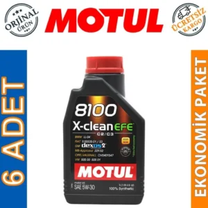 Motul 8100 X-Clean EFE 5W30 1 Lt Tam Sentetik Motor Yağı (6 Adet)