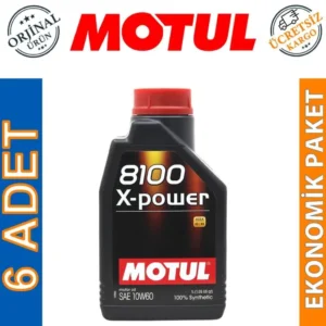 Motul 8100 X-Power 10W60 1 Lt Tam Sentetik Motor Yağı (6 Adet)
