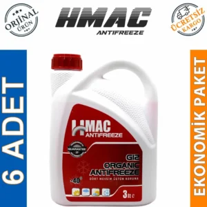 HMac Organik Kırmızı Antifriz 3 Lt -40 Derece (6 Adet)